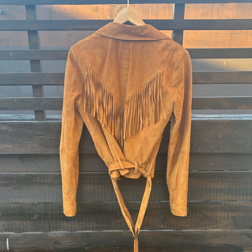 Women's Suede Moto Jacket - Brown